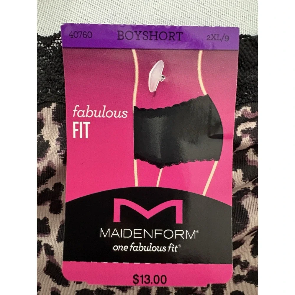 NEW Maidenform One Fab Fit Boyshort Panty 40760 Multicolor Womens 2XLarge 2 Pair - Picture 2 of 8
